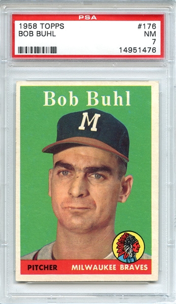 1958 Topps 176 Bob Buhl PSA NM 7