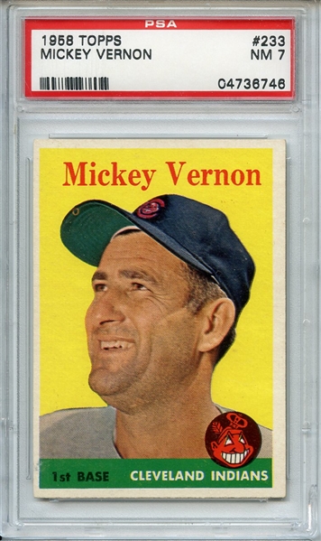 1958 Topps 233 Mickey Vernon PSA NM 7