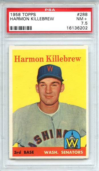 1958 Topps 288 Harmon Killebrew PSA NM+ 7.5