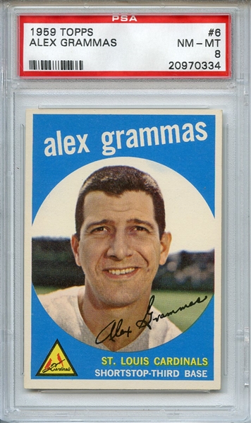 1959 Topps 6 Alex Grammas PSA NM-MT 8