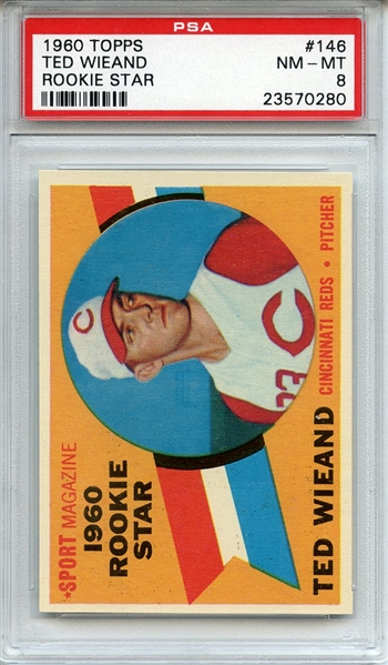 1960 Topps 146 Ted Wieand PSA NM-MT 8