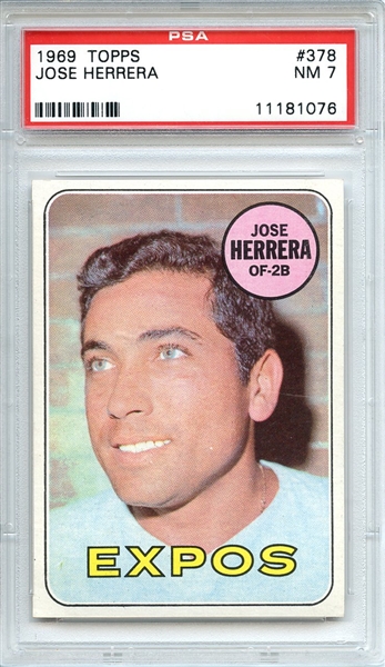 1969 Topps 378 Jose Herrera PSA NM 7