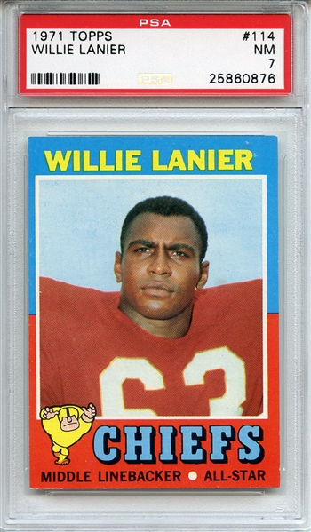 1971 Topps 114 Willie Lanier PSA NM 7