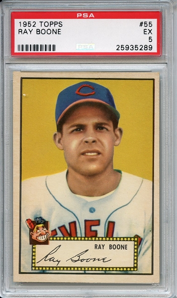 1952 Topps 55 Ray Boone Red Back PSA EX 5