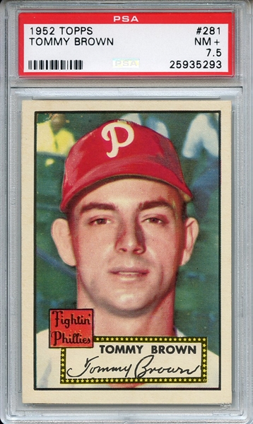 1952 Topps 281 Tommy Brown PSA NM+ 7.5