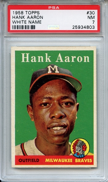 1958 Topps 30 Hank Aaron PSA NM 7