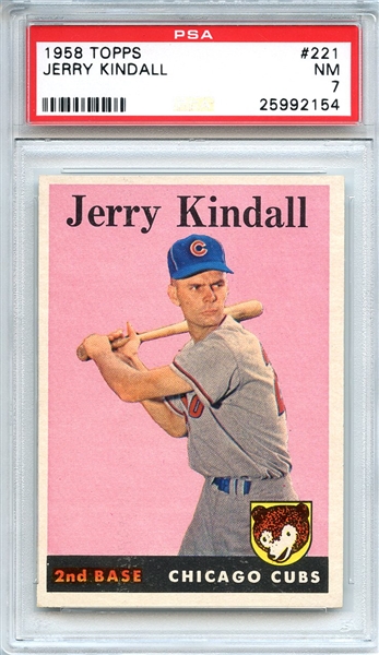 1958 Topps 221 Jerry Kindall PSA NM 7