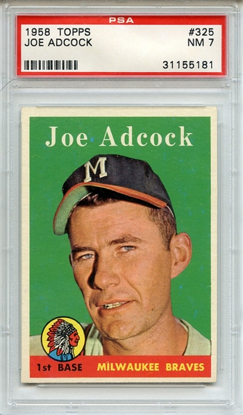 1958 Topps 325 Joe Adcock PSA NM 7