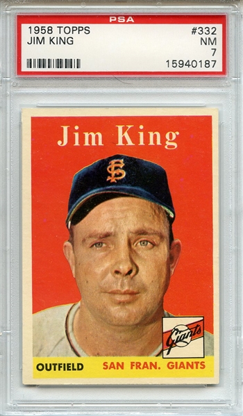 1958 Topps 332 Jim King PSA NM 7
