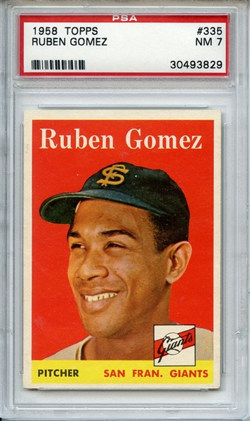 1958 Topps 335 Ruben Gomez PSA NM 7