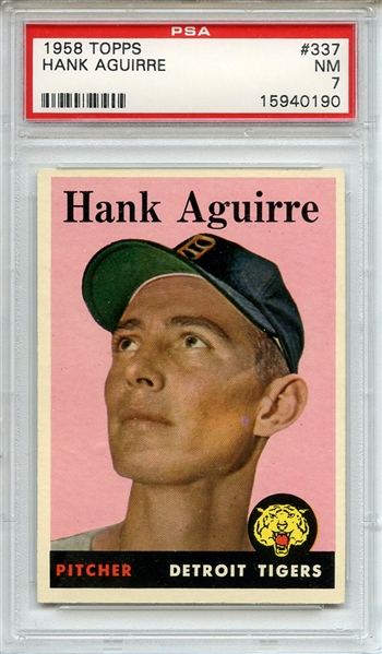 1958 Topps 337 Hank Aguirre PSA NM 7