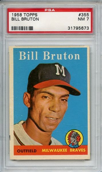 1958 Topps 355 Bill Bruton PSA NM 7