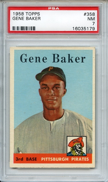 1958 Topps 358 Gene Baker PSA NM 7