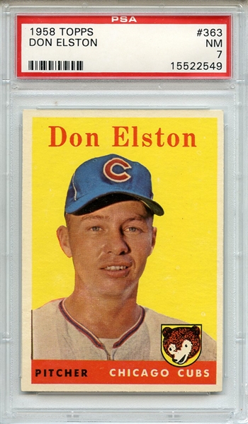 1958 Topps 363 Don Elston PSA NM 7