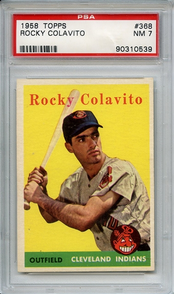 1958 Topps 368 Rocky Colavito PSA NM 7