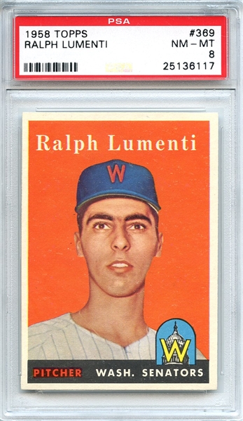 1958 Topps 369 Ralph Lumenti PSA NM-MT 8