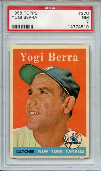 1958 Topps 370 Yogi Berra PSA NM 7