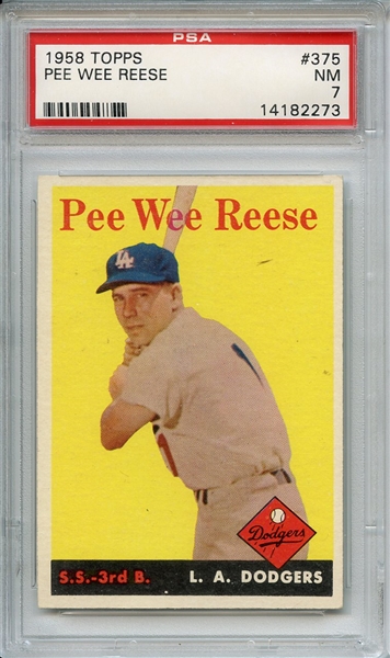 1958 Topps 375 Pee Wee Reese PSA NM 7