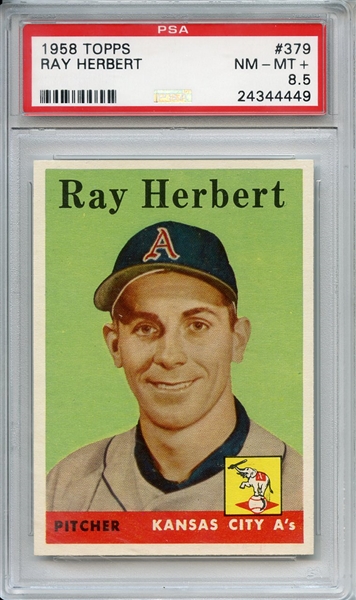 1958 Topps 379 Ray Herbert PSA NM-MT+ 8.5