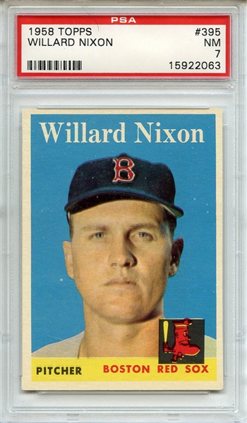 1958 Topps 395 Willard Nixon PSA NM 7