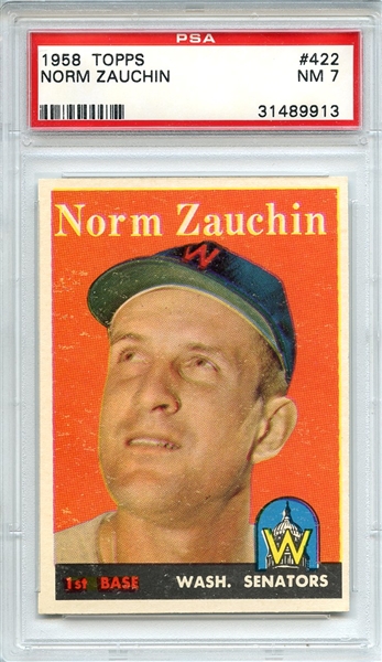 1958 Topps 422 Norm Zauchin PSA NM 7