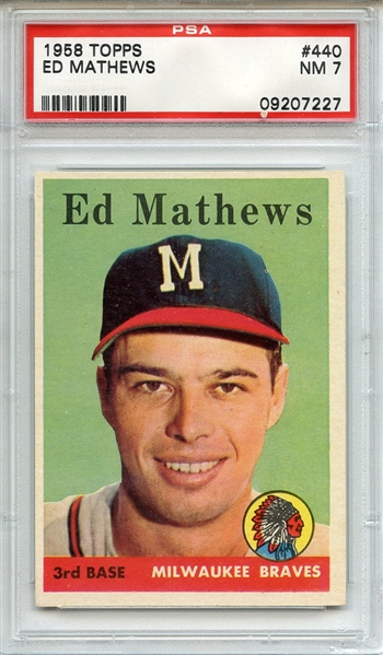 1958 Topps 440 Eddie Mathews PSA NM 7