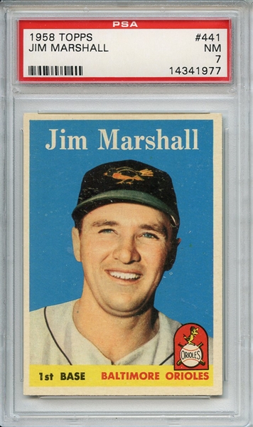 1958 Topps 441 Jim Marhsall PSA NM 7