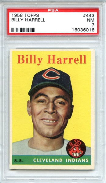 1958 Topps 443 Billy Harrell PSA NM 7