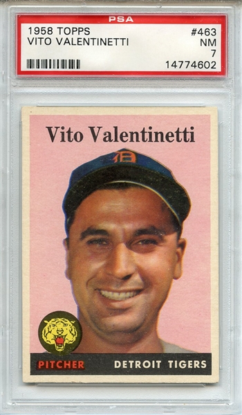 1958 Topps 463 Vito Valentinetti PSA NM 7