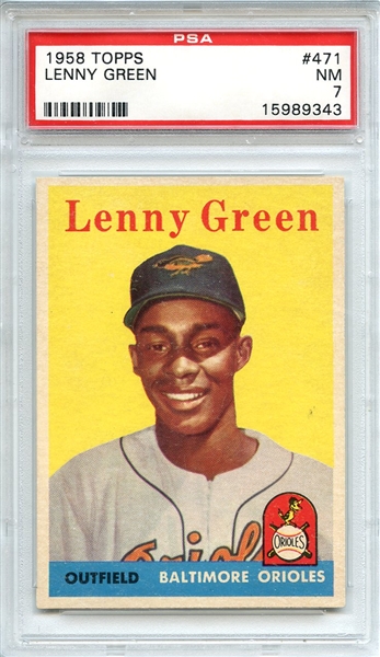1958 Topps 471 Lenny Green PSA NM 7