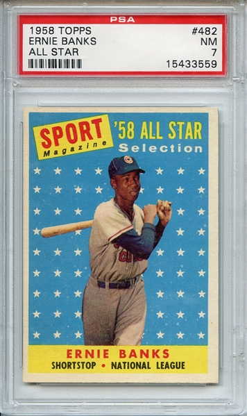 1958 Topps 482 Ernie Banks All Star PSA NM 7