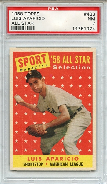 1958 Topps 483 Luis Aparicio All Star PSA NM 7