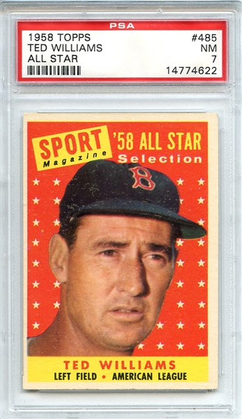 1958 Topps 485 Ted Williams All Star PSA NM 7