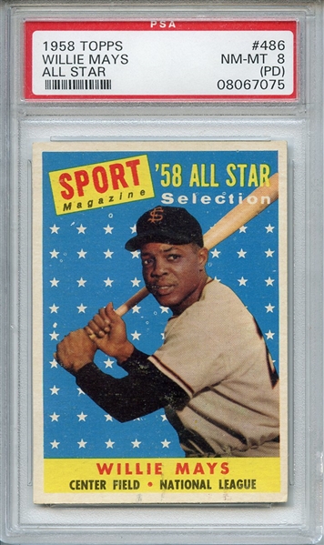 1958 Topps 486 Willie Mays All Star PSA NM-MT 8 (PD)