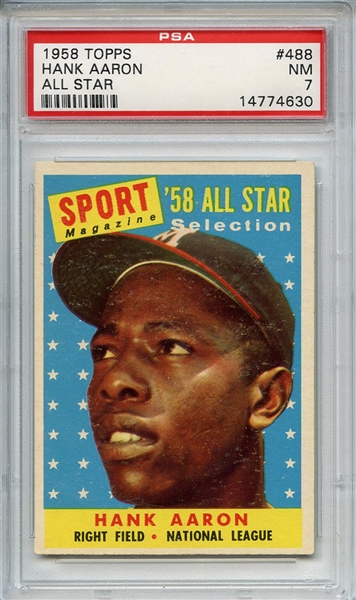 1958 Topps 488 Hank Aaron All Star PSA NM 7