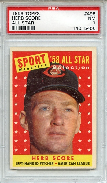 1958 Topps 495 Herb Score All Star PSA NM 7