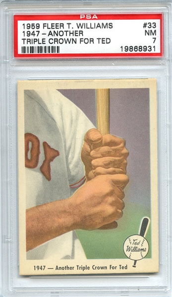 1959 Fleer Ted Williams 33 Another Triple Crown PSA NM 7