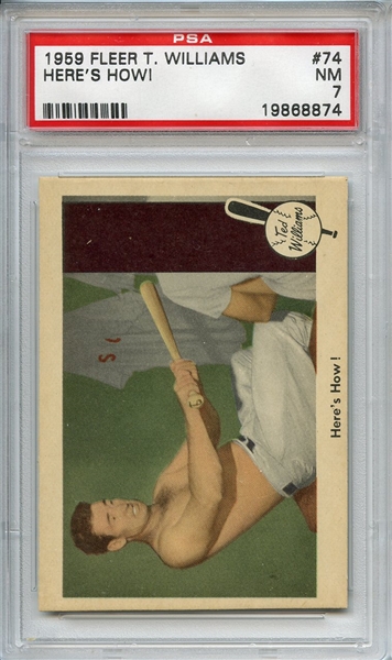 1959 Fleer Ted Williams 74 Here's How! PSA NM 7