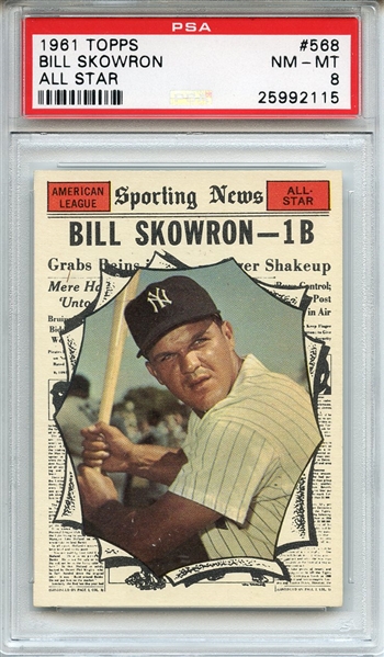 1961 Topps 568 Bill Skowron All Star PSA NM-MT 8