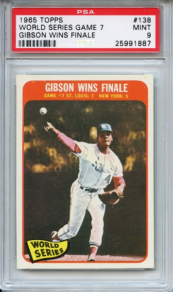 1965 Topps 138 World Series Game 7 Bob Gibson PSA MINT 9