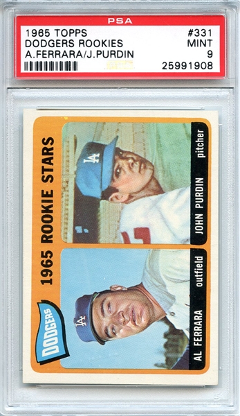 1965 Topps 331 Los Angeles Dodgers Rookies PSA MINT 9
