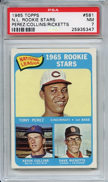 1965 Topps 581 Tony Perez RC PSA NM 7
