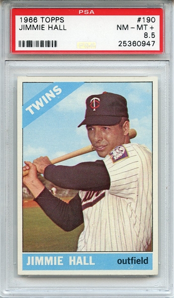 1966 Topps 190 Jimmie Hall PSA NM-MT+ 8.5