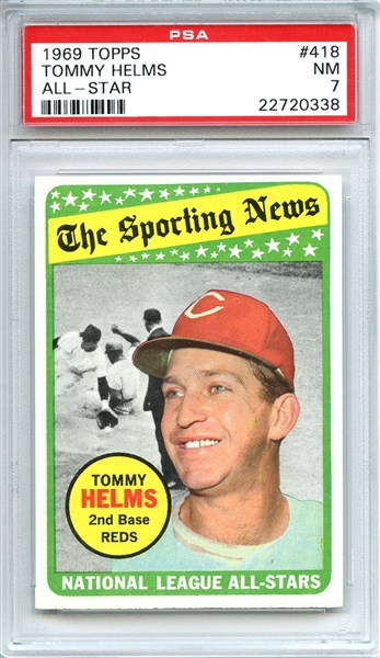 1969 Topps 418 Tommy Helms All Star PSA NM 7