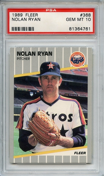 1989 Fleer 368 Nolan Ryan PSA GEM MT 10