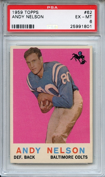 1959 Topps 62 Andy Nelson PSA EX-MT 6