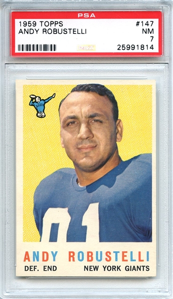1959 Topps 147 Andy Robustelli PSA NM 7