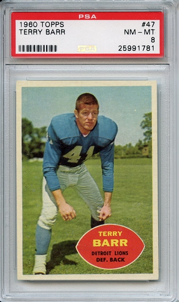 1960 Topps 47 Terry Barr PSA NM-MT 8