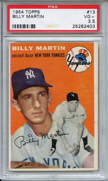 1954 TOPPS 13 BILLY MARTIN PSA VG+ 3.5