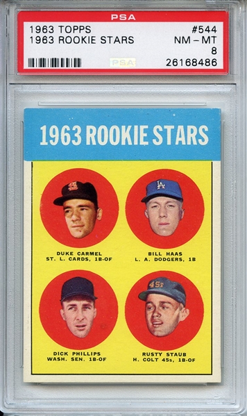 1963 TOPPS 544 1963 ROOKIE STARS PSA NM-MT 8